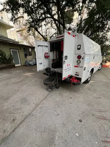 Magnet Plumbing service vehicle on-site for Sewer Line Repair in Hidden Hills